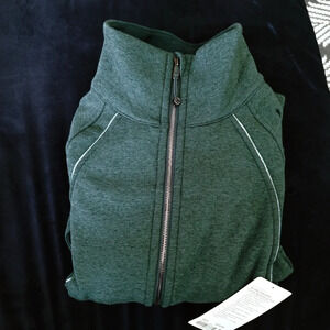 Lululemon,Scuba Oversized Funnel-Neck Full Zip Long *Plush, Heathered Storm Teal